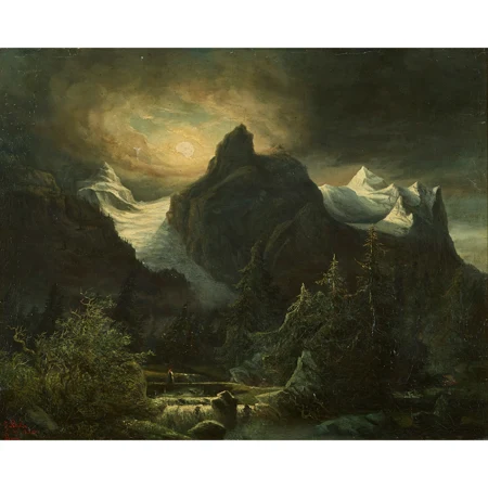 Well- und Wetterhorn im Mondlicht