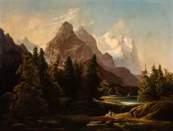 Blick auf Well- und Wetterhorn