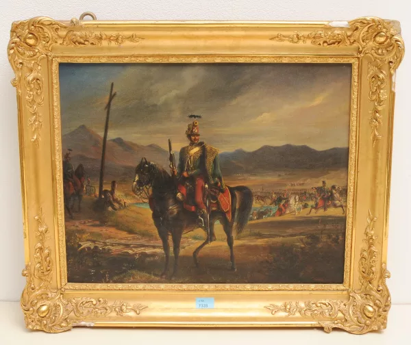 Julius Sulzer — Haute Italie", Offizier eines Husarenregimentes zu Pferd, 1850