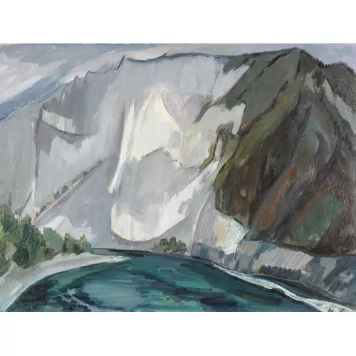 Ansicht der Rheinschlucht bei Versam in Graubünden