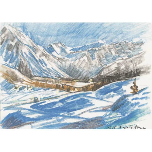 Karl Aegerter — Winterliches Tal in Graubünden.