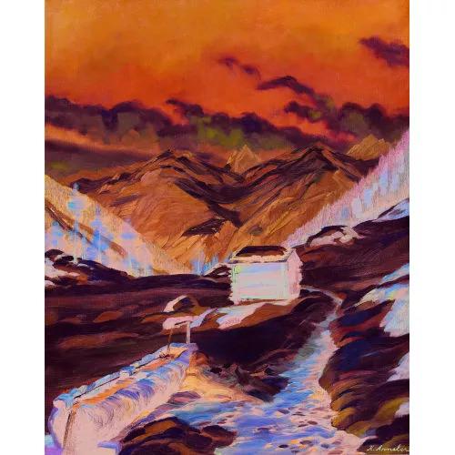 Karl Anneler — "Schneeschmelze bei Eisten im Lötschental".