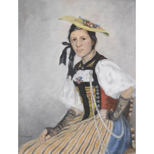 Karl Anneler — Porträt einer Berner Trachtenfrau.