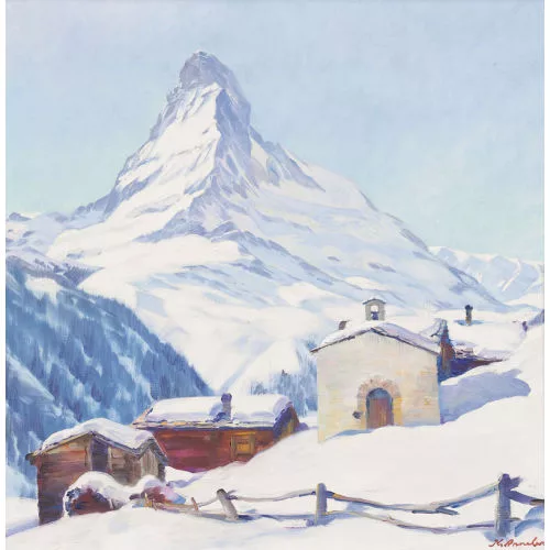 Karl Anneler — Das Matterhorn an einem sonnigen Wintertag.