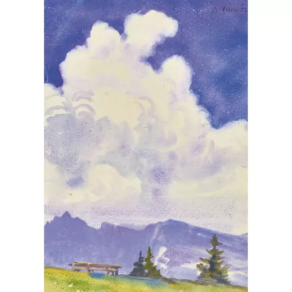 Berglandschaft mit Wolken