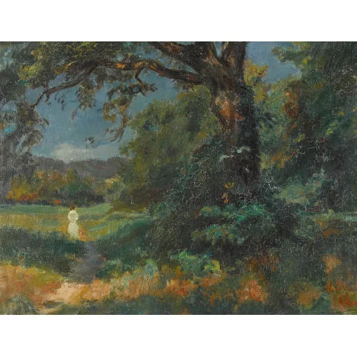 Karl Dick — Sommerlicher Weg mit einer Dame.