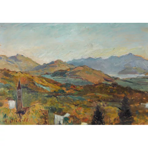 Karl Dick — "Sala Capriasca von Bigorio aus gesehen".