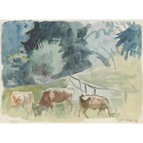 Karl Dick — Weidende Kühe.