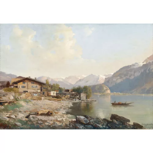Karl Fuchs — Partie am Brienzersee mit Boot.