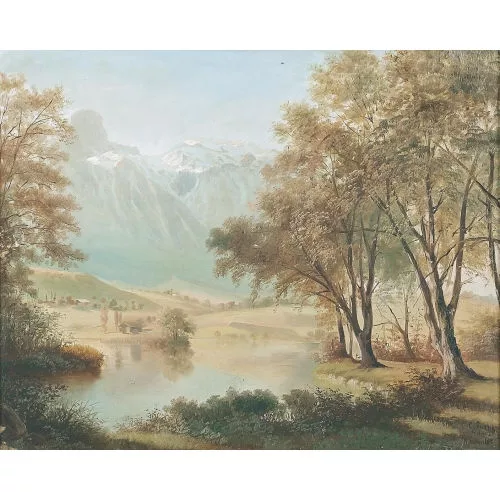 Karl Fuchs — Sonnige Landschaft im Berner Oberland.