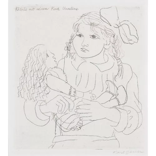 KARL GEISER — "Klärli mit seinem Kind Ursuline".