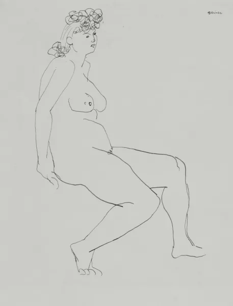 KARL GEISER — Sitzender weiblicher Akt