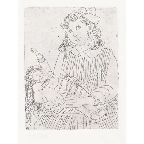 KARL GEISER — Klärli mit seiner Puppe Ursuline.