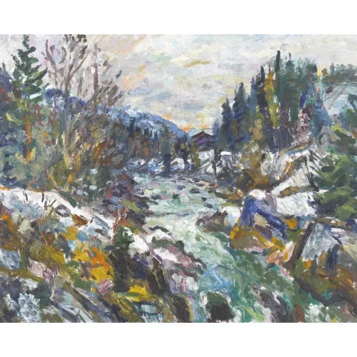 Karl Gerber — Spätherbstliche Landschaft an der Simme.