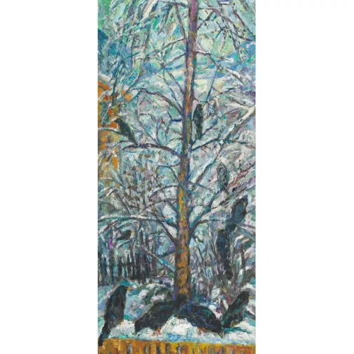 Karl Gerber — Alpendohlen im Winter.