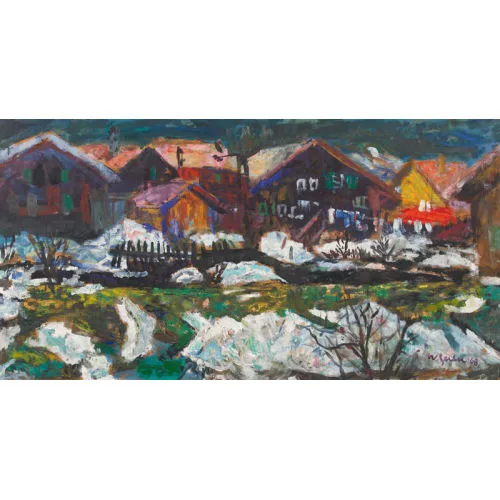 Karl Gerber — Ausblick aus dem Atelier des Künstlers in Zweisimmen.