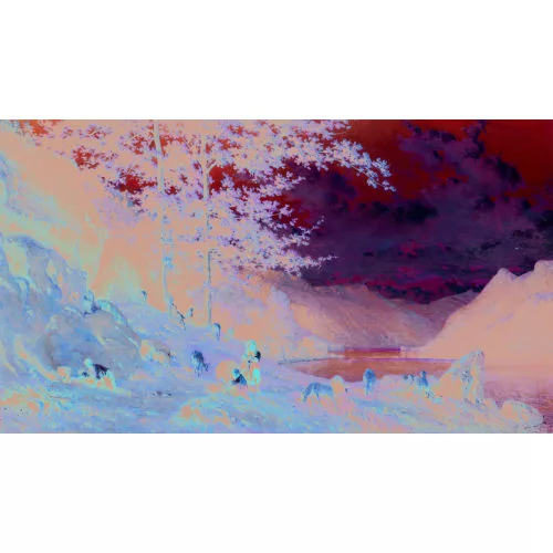 Karl Girardet — Ziegenhirten am sommerlichen Flussufer.