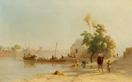 KARL GIRARDET — At the Nile. — Koller Auktionen