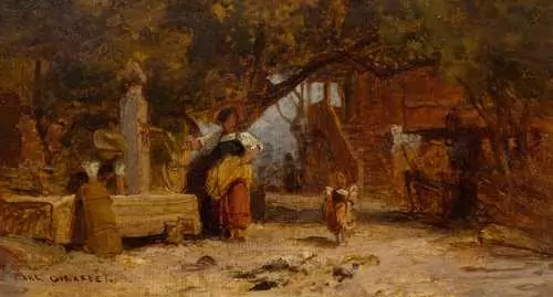 KARL GIRARDET — Femmes à la fontaine. — Koller Auktionen