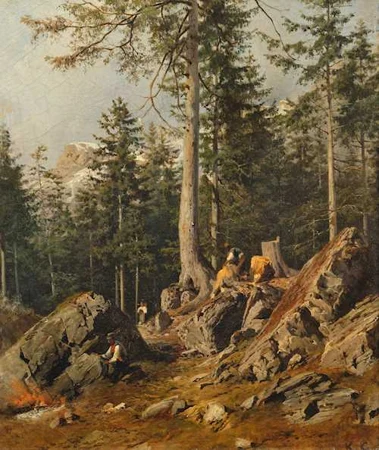 KARL GIRARDET — Étude de sapins près Hochstett. — Koller Auktionen