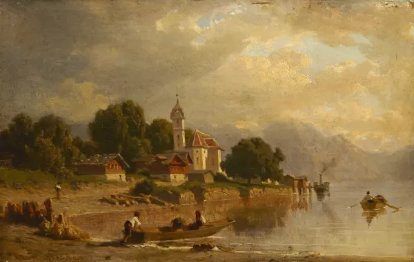 Flusslandschaft mit Figurenstaffage