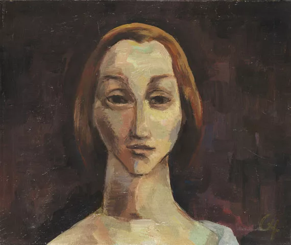 Karl Hofer — Frauenkopf en face