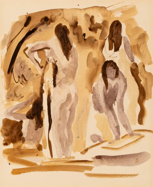 Karl Hofer — Vier badende Frauen (Inderinnen). 1913