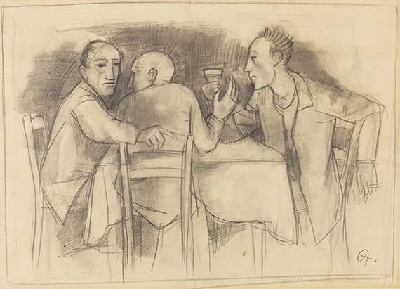 Karl Hofer — Drei Männer am Tisch
