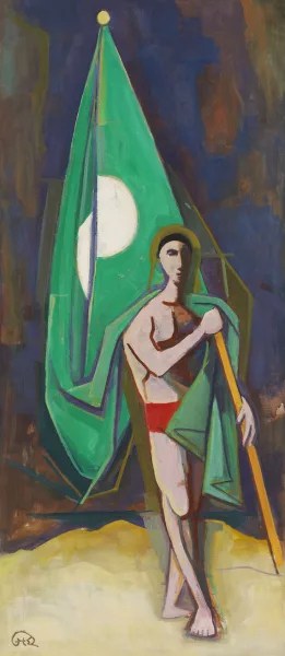 Karl Hofer — Mann mit grüner Fahne