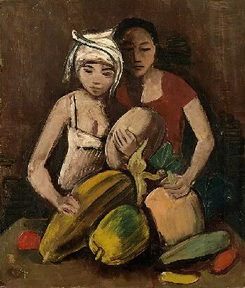 Karl Hofer — Zwei Mädchen mit Früchten