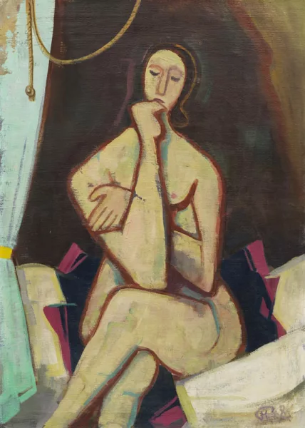Karl Hofer — Auf dem Bett sitzend