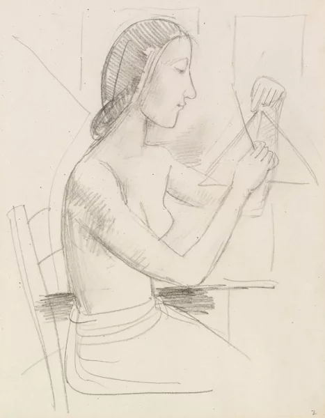 Karl Hofer — Mädchen mit Triangel (sitzend)