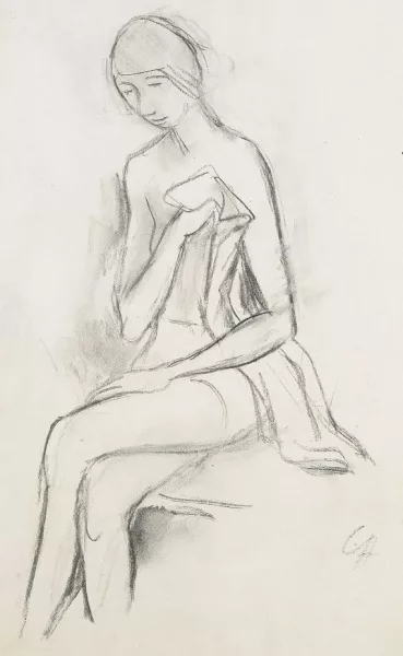 Karl Hofer — Sitzende junge Frau mit Tuch