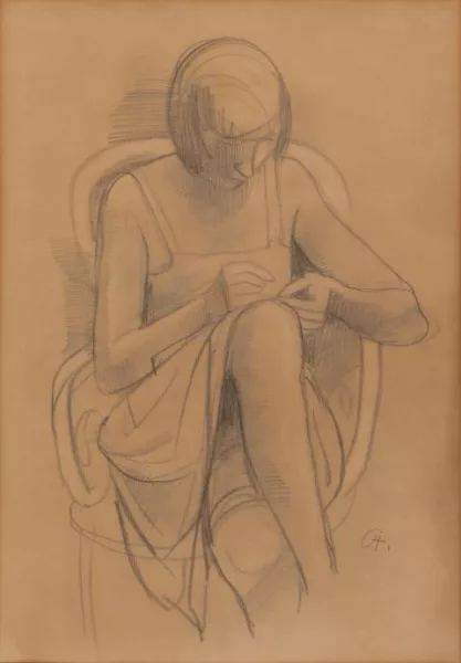 Karl Hofer — Sitzendes Mädchen "Martha"