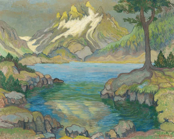 Karl Huber — Der Cavlocciosee mit den Pizi dei Rossi, 1937