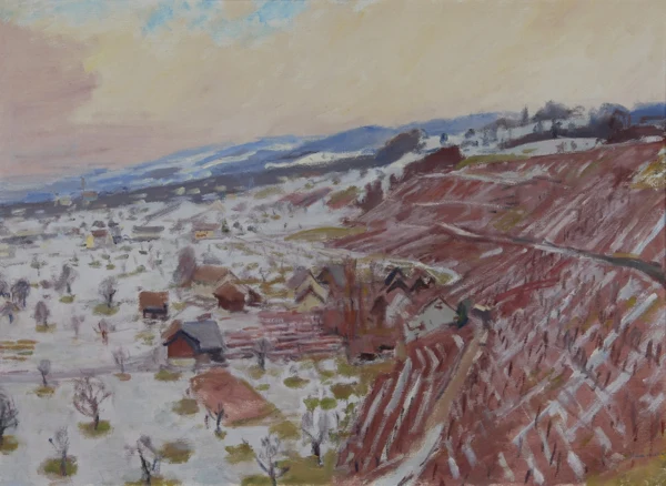 Karl Landolt — Schneeschmelze im Lattenberg, Stäfa, 1972