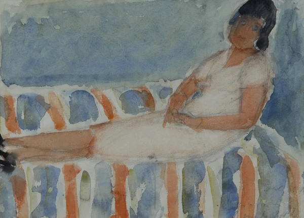Karl Madritsch — Frau auf Sofa liegend, 1954