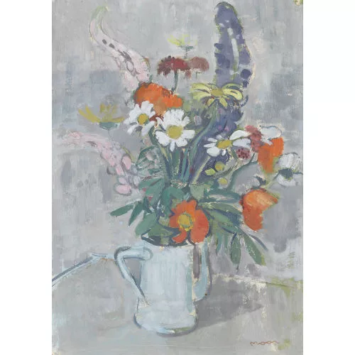 Karl Moor — Wiesenblumen in einer Henkelkanne.