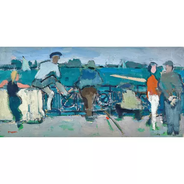 "Pêcheur au bord du Lac de Genève"