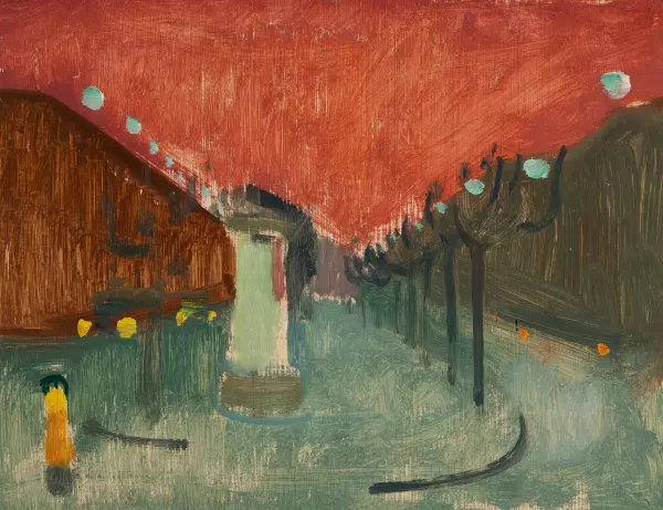 Allee mit Laternen