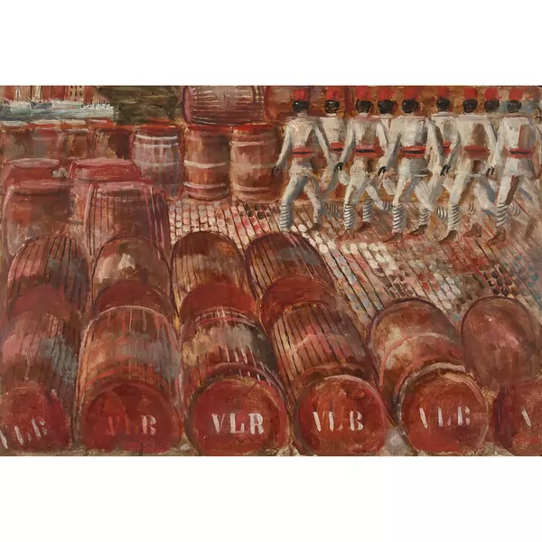 Bierfässer im Hafen von Marseille