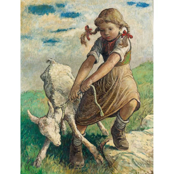 Karl Schenk — Mädchen mit Zicklein.