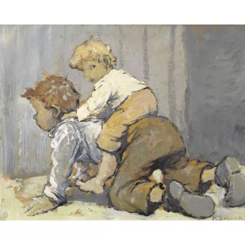 Karl Schenk — Zwei spielende Knaben.