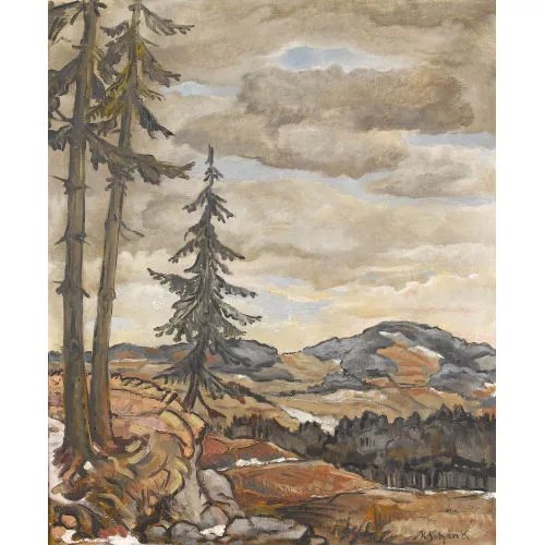 Karl Schenk — Hügelige Landschaft mit Wald.