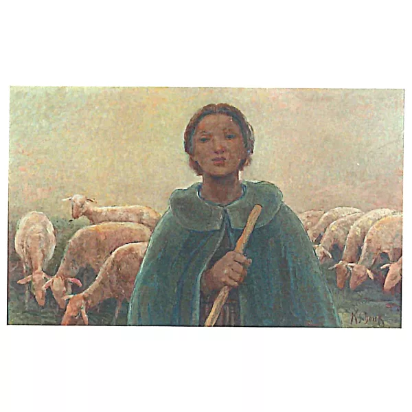 Karl Schenk — Junge Hirtin in blauem Umhang.
