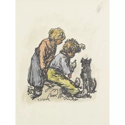 Karl Schenk — Kinder mit Hund.