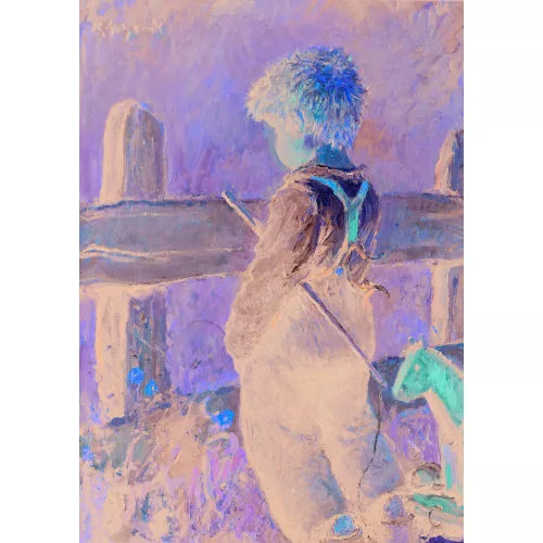 Karl Schenk — Kleiner Junge mit Holzpferd.
