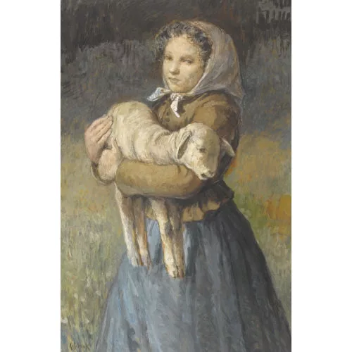 Karl Schenk — Mädchen mit Lamm.