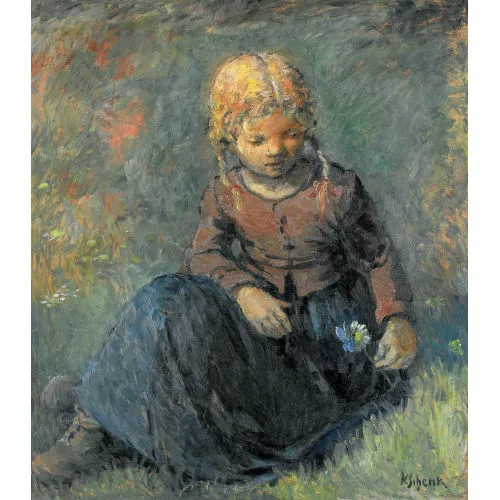 Karl Schenk — Mädchen mit Blume und Schmetterling.