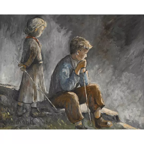 Zwei Kinder auf der Alp